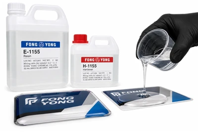 Pelekat Fleksibel Jelas Doming Epoxy Resin